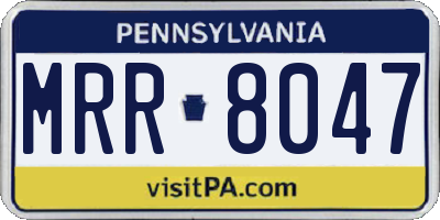 PA license plate MRR8047