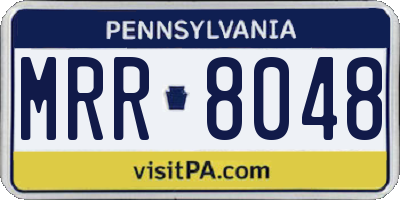 PA license plate MRR8048