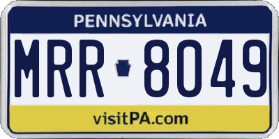 PA license plate MRR8049