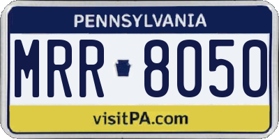 PA license plate MRR8050