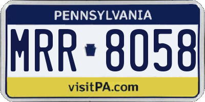 PA license plate MRR8058
