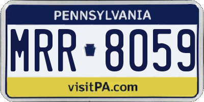 PA license plate MRR8059