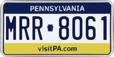 PA license plate MRR8061