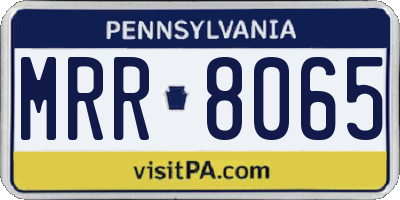 PA license plate MRR8065