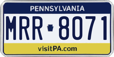 PA license plate MRR8071