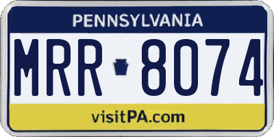 PA license plate MRR8074