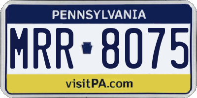 PA license plate MRR8075