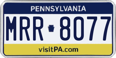 PA license plate MRR8077