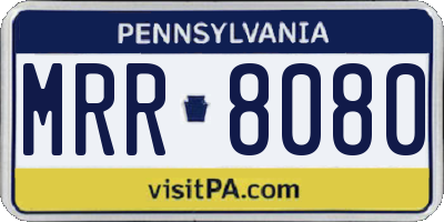 PA license plate MRR8080