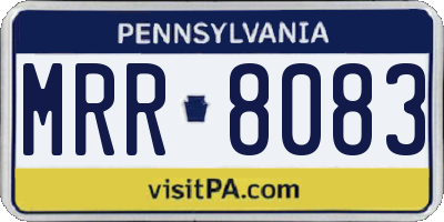 PA license plate MRR8083