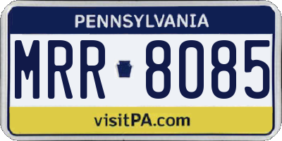 PA license plate MRR8085