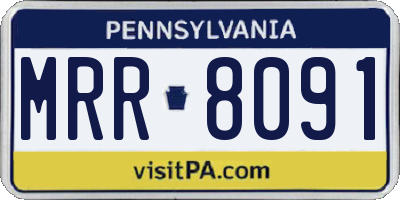 PA license plate MRR8091