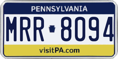 PA license plate MRR8094