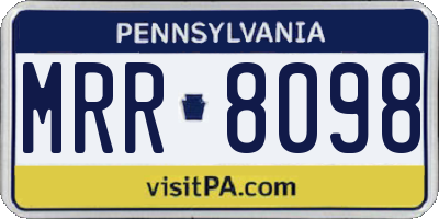 PA license plate MRR8098
