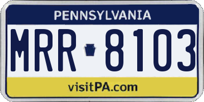 PA license plate MRR8103