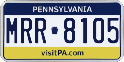 PA license plate MRR8105