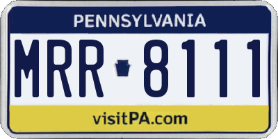 PA license plate MRR8111