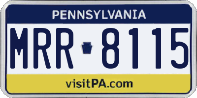 PA license plate MRR8115
