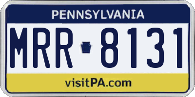 PA license plate MRR8131