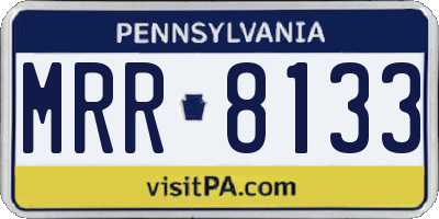 PA license plate MRR8133