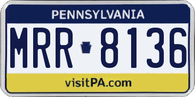 PA license plate MRR8136