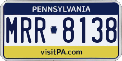 PA license plate MRR8138