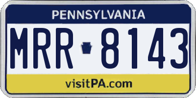 PA license plate MRR8143