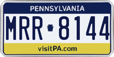 PA license plate MRR8144