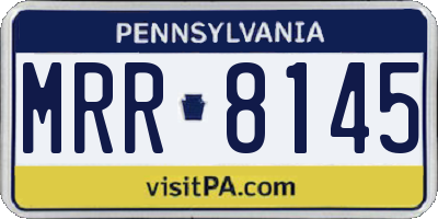 PA license plate MRR8145
