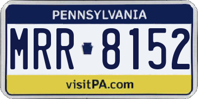 PA license plate MRR8152
