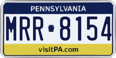 PA license plate MRR8154