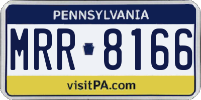 PA license plate MRR8166