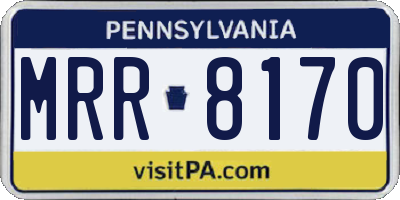 PA license plate MRR8170
