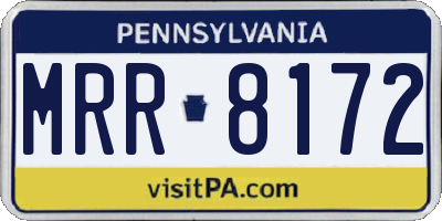 PA license plate MRR8172