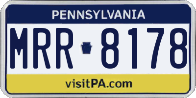 PA license plate MRR8178