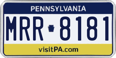 PA license plate MRR8181