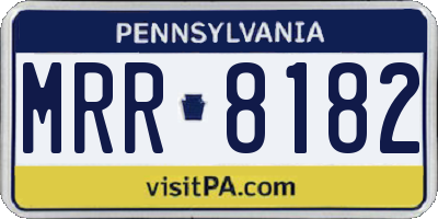 PA license plate MRR8182