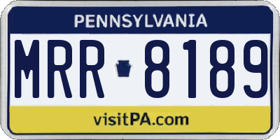 PA license plate MRR8189
