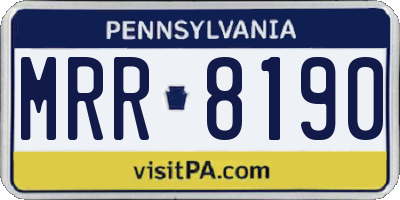 PA license plate MRR8190