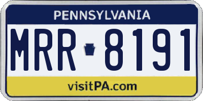 PA license plate MRR8191