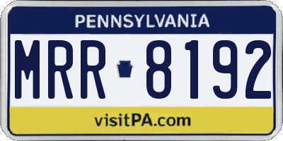 PA license plate MRR8192