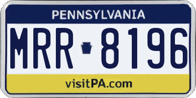 PA license plate MRR8196