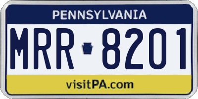 PA license plate MRR8201