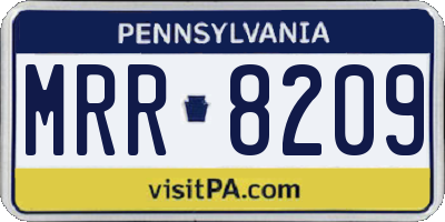 PA license plate MRR8209