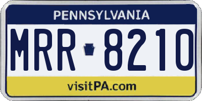 PA license plate MRR8210
