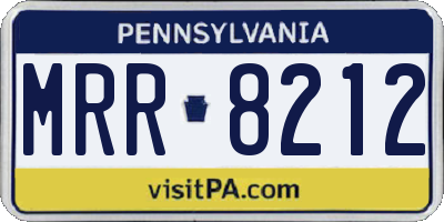 PA license plate MRR8212