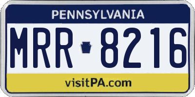 PA license plate MRR8216