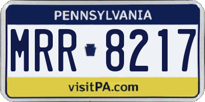 PA license plate MRR8217