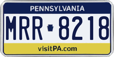 PA license plate MRR8218