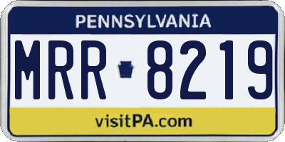 PA license plate MRR8219